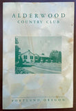 Rare 1950's ALDERWOOD COUNTRY CLUB Golf Course Restaurant Menu Portland Oregon