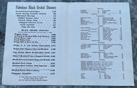 1957 BLACK ORCHID NIGHTCLUB Vintage Restaurant Dinner Menu Chicago Illinois