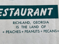 Vintage Placemat T&T RESTAURANT Richland Georgia A Yankee Oasis In Dixieland