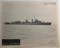 1943 USS AMMEN DD-527 Naval Intelligence RESTRICTED PHOTO Navy DESTROYER