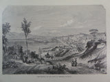 Antique 1860 SICILY ITALY MARINA Messsina Sea View Large Engraving  Print