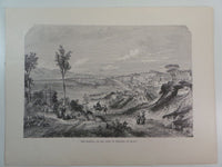 Antique 1860 SICILY ITALY MARINA Messsina Sea View Large Engraving  Print