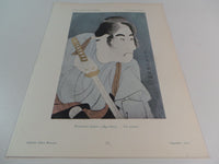 1923 Toshusai Sharaku Ukiyo-e Kabuki Actor Japanese Art Hand Colored Print