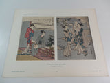 1923 Isoda Koriusai Ukiyo-e Women & Child Japanese Art Hand Colored Print