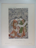 1923 Harunobu Suziki Ukiyo-e Young Man Women Japanese Art Hand Colored Print