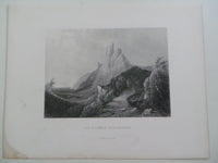 Antique 1860 OLD NORMAN STRONGHOLD Fine Steel Engraving Print