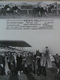 Vintage 1957 PETE'S FOLLY Winner's Circle Horse Racing SPORTSMAN'S PARK Photo