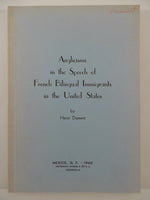 Signed 1962 Anglicisms Speech French Bilingual Immigrants U.S. Henri Diament