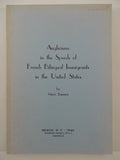 Signed 1962 Anglicisms Speech French Bilingual Immigrants U.S. Henri Diament