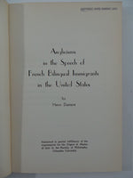 Signed 1962 Anglicisms Speech French Bilingual Immigrants U.S. Henri Diament