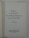 Signed 1962 Anglicisms Speech French Bilingual Immigrants U.S. Henri Diament