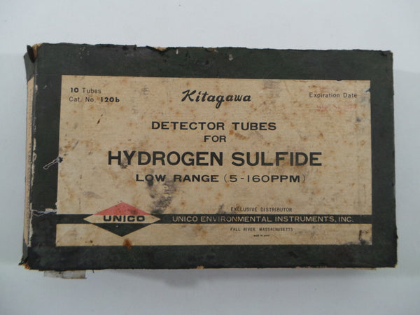 Vintage In Box KITAGAWA Unico Low Range Gas Detector Tubes Hydrogen Sulfide 120B