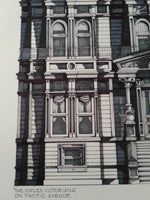 1989 Victorian DUPLEX VICTORIANA Pacific Ave. San Francisco Hand Drawn Black Cat