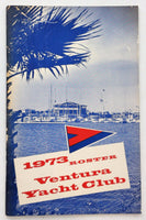 1973 VENTURA YACHT CLUB ROSTER California Boating Sailing CALENDAR Activities