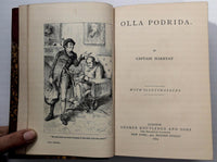 1874 Olla Padrida Captain Frederick Marryat Illustrated Marbled Leather Edition