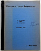 1962 Underwater Sound Transmission Acoustic Wave H.W. Marsh Avco Marine Corp.
