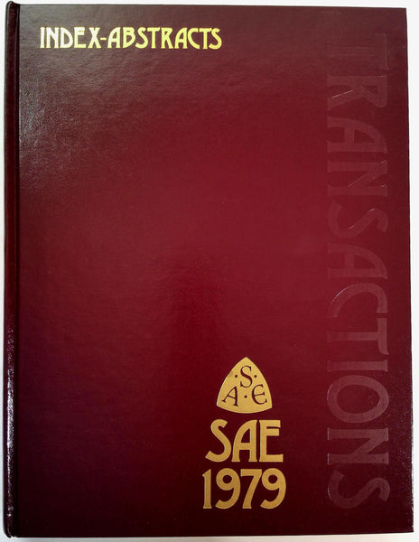 1979 SAE Society Automotive Engineers Transactions Index Abstracts Volume 88