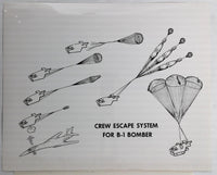 Vintage USAF Rockwell B-1 Bomber Press Release Photograph B-1 Parachute System