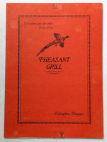 1956 Original Full Size Dinner Menu Pheasant Grill Arlington Oregon
