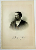 1888 Engraving George Montgomery M.D.  Essex Newburyport Ma. History Genealogy