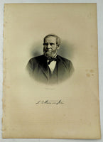 1888 Engraving Leonard Bond Harrington Essex County Salem Ma. Genealogy History