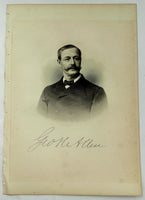 1888 Engraving GEORGE HARRISON ALLEN Essex County Lynn Mass. Genealogy History
