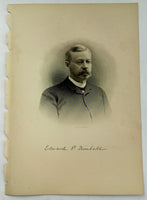 1888 Engraving EDWARD P. KIMBALL Essex County Ipswich Ma. Genealogy History