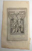 c1790 9x15 BIBLE LEAF Copper Plate Engraving Bel And The Dragon V15 Priest Fraud