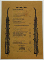 Vintage Menu & ROOM SERVICE Lot LAKE PALACE HOTEL Udaipur India Taj Group Hotels