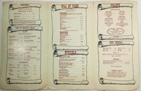 Vintage Dinner Menu SHOWBOAT SALOON Restaurant Downtown Wisconsin Dells