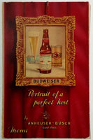 1940's Vintage Menu Anheuser Busch BUDWEISER BEER Cover Saint Louis