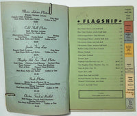 1940's Original Vintage Full Menu FLAGSHIP RESTAURANT Washington DC