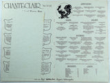 Vintage Menu & Wine CHANTE CLAIR Restaurant HOLIDAY INN Indianapolis Airport IN