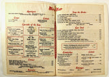 1964 Vintage Full Size Dinner Menu MIRA MAR RESTAURANT & Motor Inn Oceanside CA