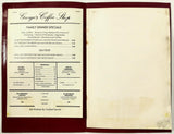 1960's Vintage Full Size Menu GEORGE'S OAK ROOM Coffee Shop Fair Oaks CA Signed