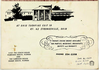 1967 Vintage ALL YOU CAN EAT Dinner Menu COACH HOUSE RESTAURANT Strongsville OH