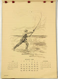 Rare 1946 PAUL BROWN Calendar SIGNED Horse Equestrian Polo Fishing Golf