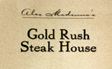 1998 Laminated Menu Alex Madonna Inn GOLD RUSH STEAK HOUSE San Luis Obispo CA