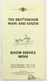 1981 Vtg Room Service Menu THE BROADMOOR MAIN & SOUTH Colorado Springs Colorado