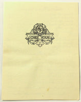 1970's Vintage Original TINY Menu CHEZ VOUS RESTAURANT Shreveport Louisiana