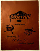 1970's Vintage Menu CHARLEY'S HUT Southern Food Restaurant Henderson Louisiana