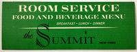 1960's Vtg Room Service Menu THE SUMMIT HOTEL New York Gaucho Restaurant Lounge