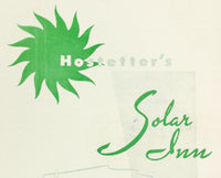 1960's Original Vintage Menu HOSTETTER'S SOLAR INN Restaurant Ames Iowa