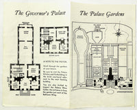 1961 Original Tour Brochure & Map GOVERNOR'S PALACE GARDENS Williamsburg VA