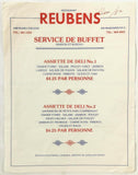 1982 Vintage Catering Service Menu RESTAURANT REUBENS DELI Montreal Quebec CA