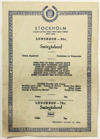 1938 Vintage Menu STOCKHOLM RESTAURANT Swedish Smorgasbord W. 51st St. New York