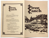 1980's Vintage Menu RIVER RANCH Restaurant Lake Tahoe City Truckee River CA