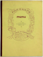 1960's Vintage Dinner & Wine List Menu PANELLI'S Restaurant San Francisco Ca.