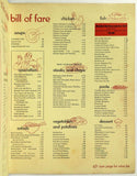 1960's Vintage Dinner & Wine List Menu PANELLI'S Restaurant San Francisco Ca.