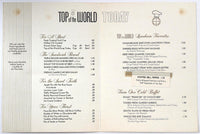 1960's Vintage Lunch Menu TOP OF THE WORLD Restaurant Woodmen Tower Omaha NE